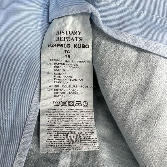 Anthropologie History Repeats Pants Blue Embroidered Beaded Metallic Size 38 2 - Picture 11 of 12